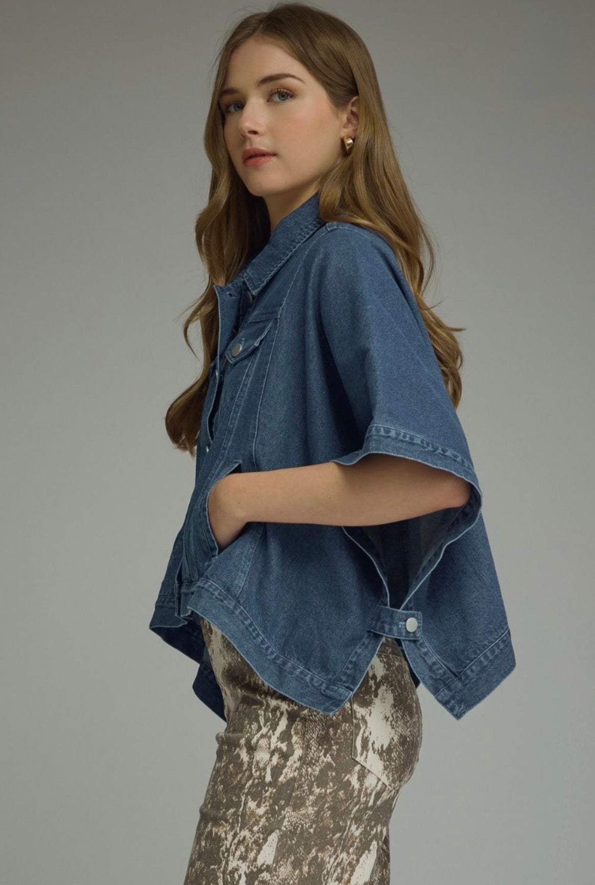 Andi Cape Jacket- Denim