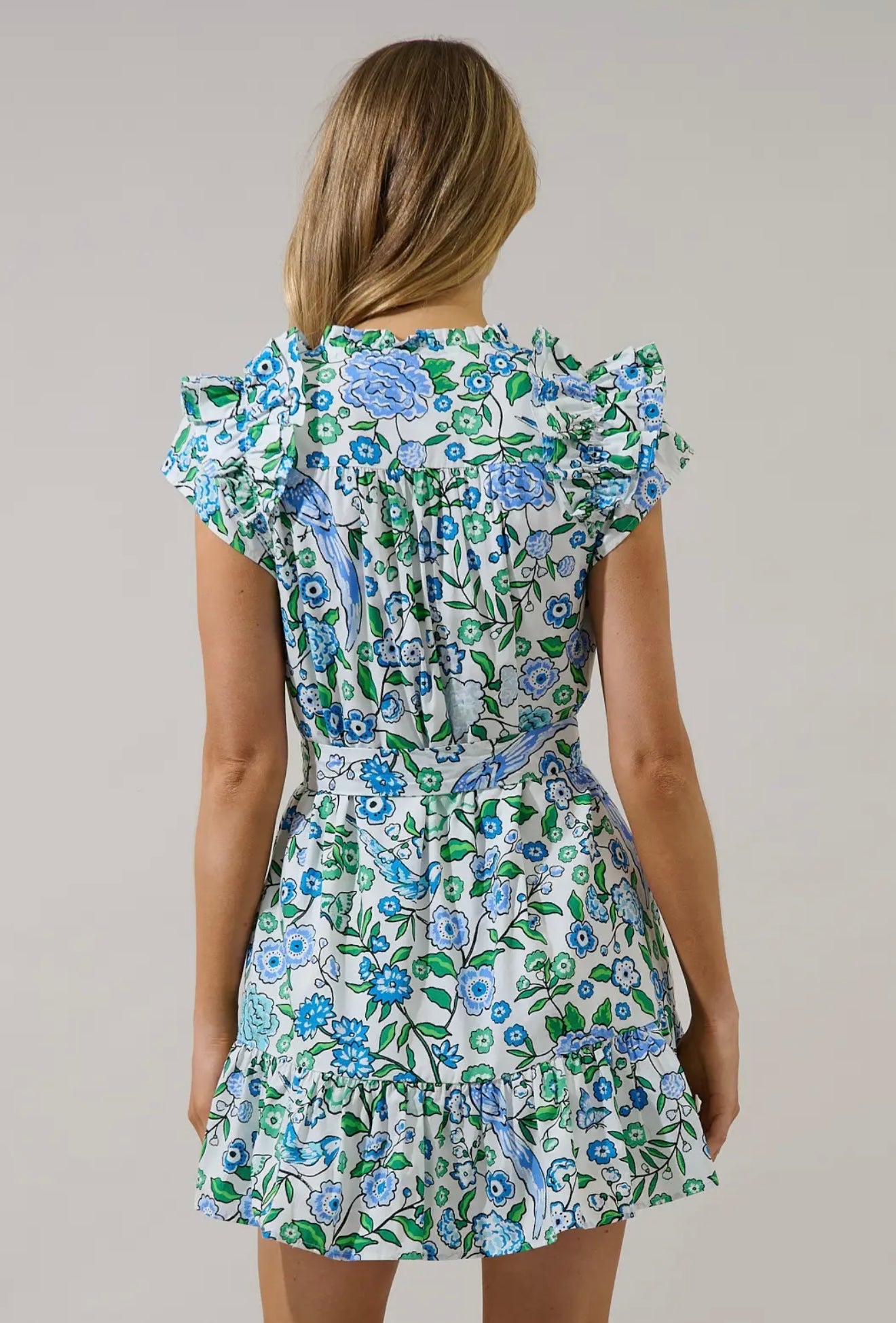 Ivona Ruffle Mini Dress Gianne Floral