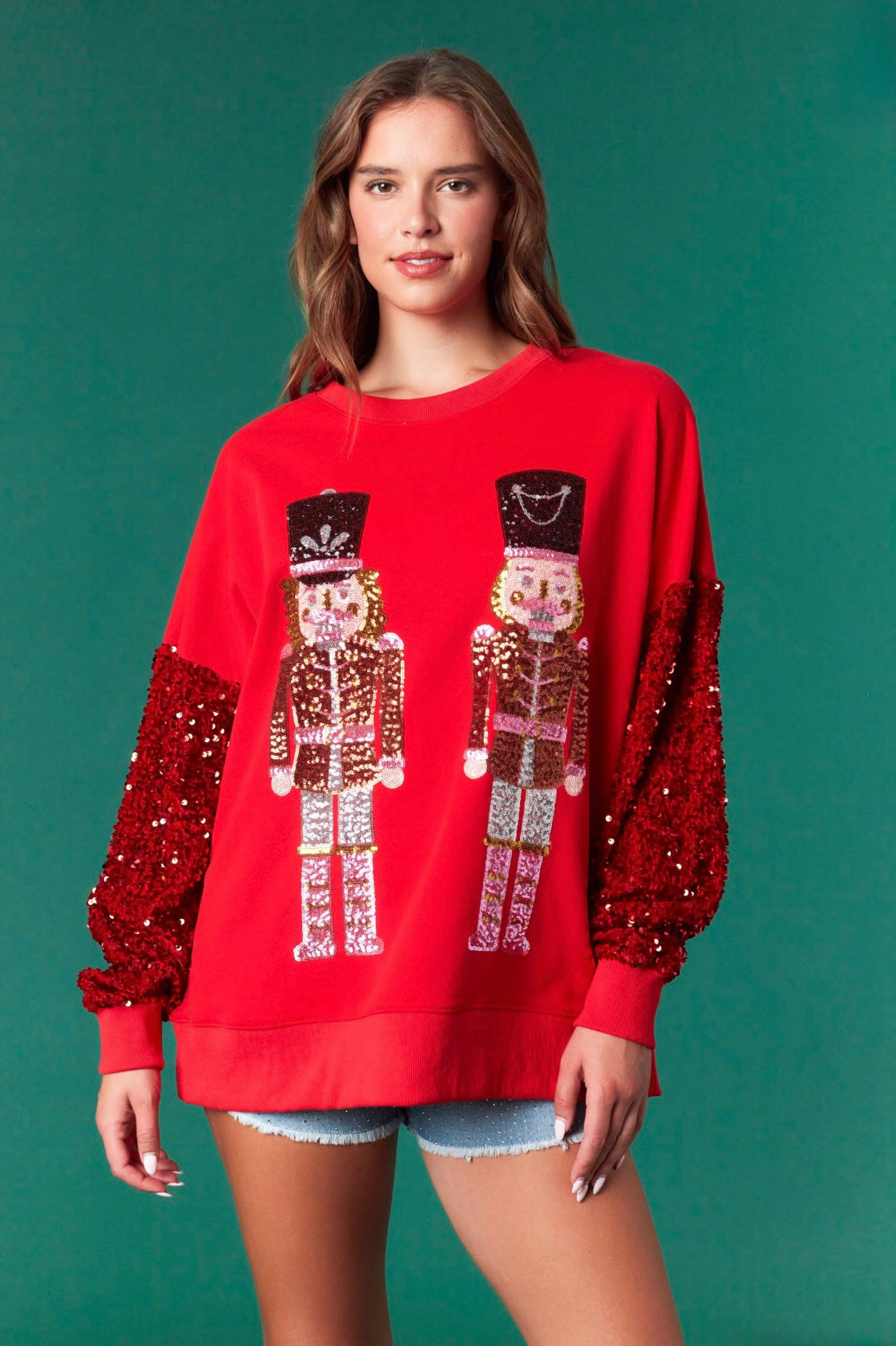 Red Sequin Nutcracker Sweater