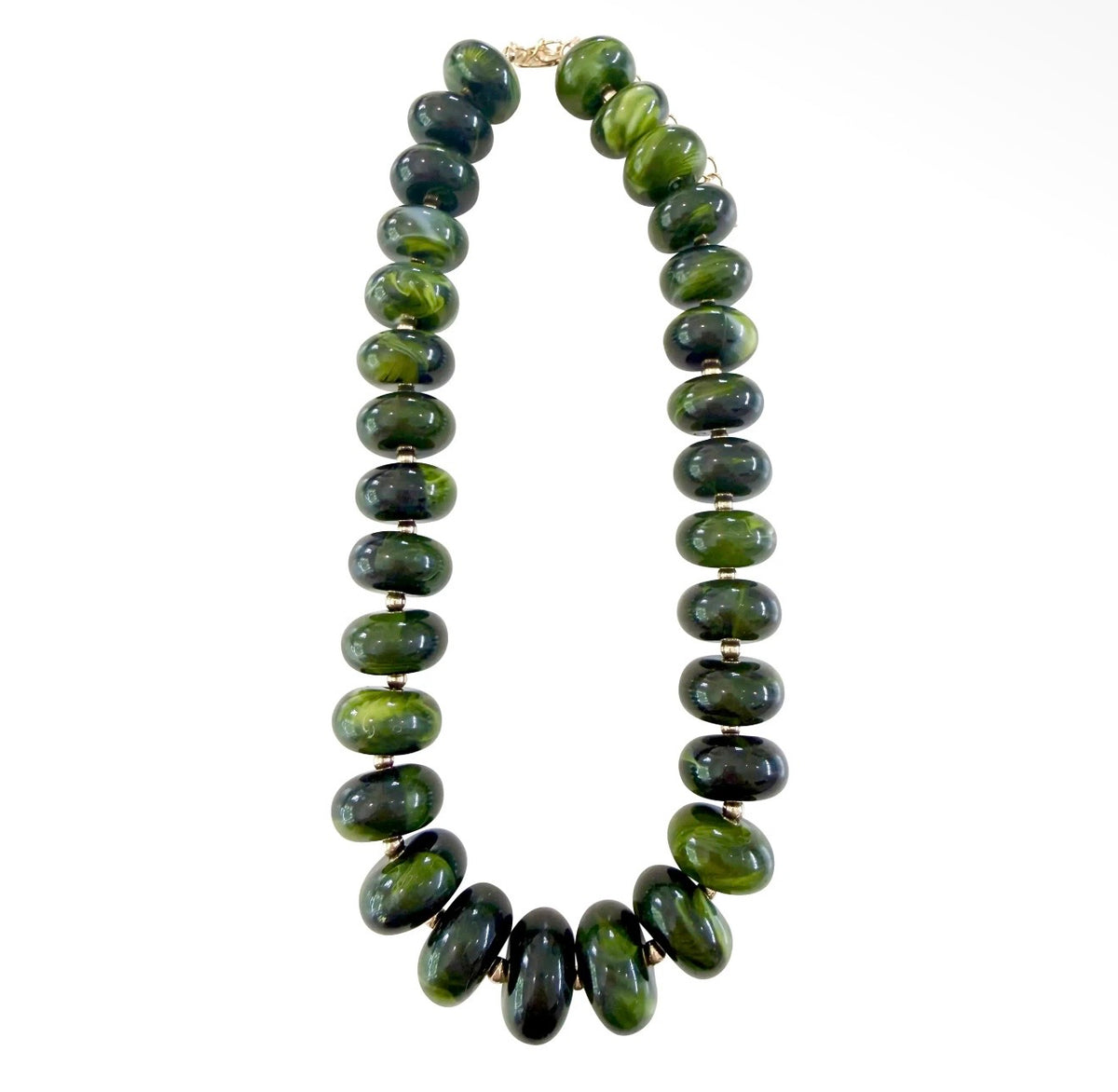 Liberty Chunky Beaded Necklace- Dark Green