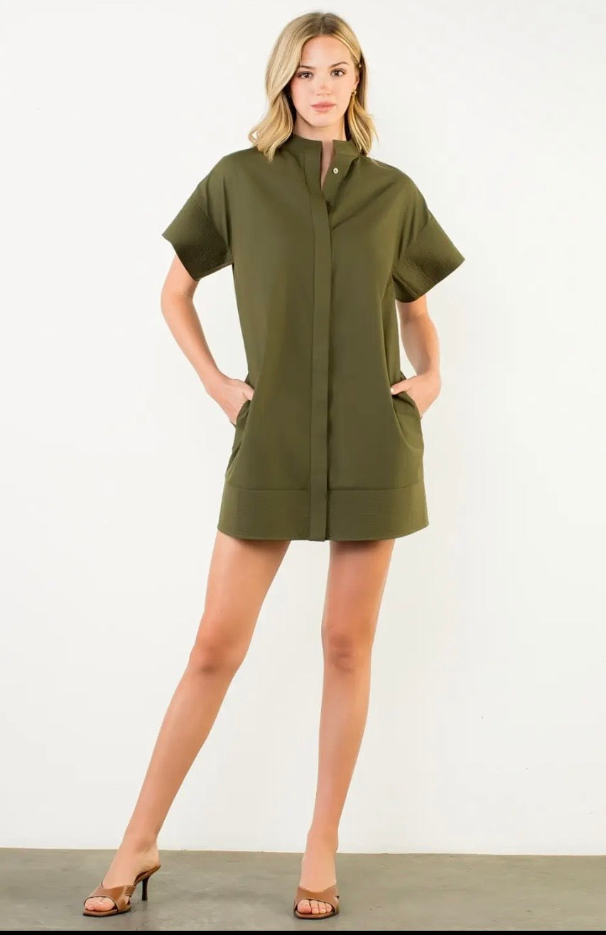 Soho Olive Shift Dress