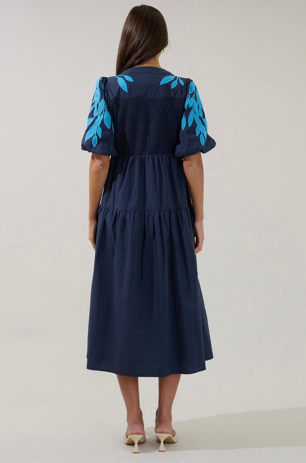 Cathy Embroidered Midi Dress