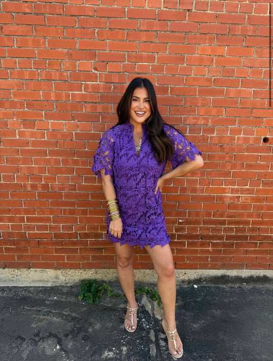 LULU SHORT SLEEVE MINI
CAFTAN- PLUM