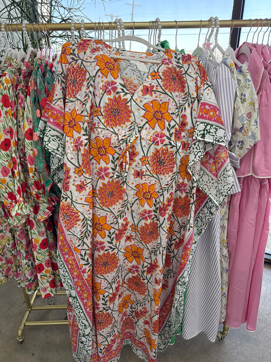 Block Print Luxury Kaftan- Large