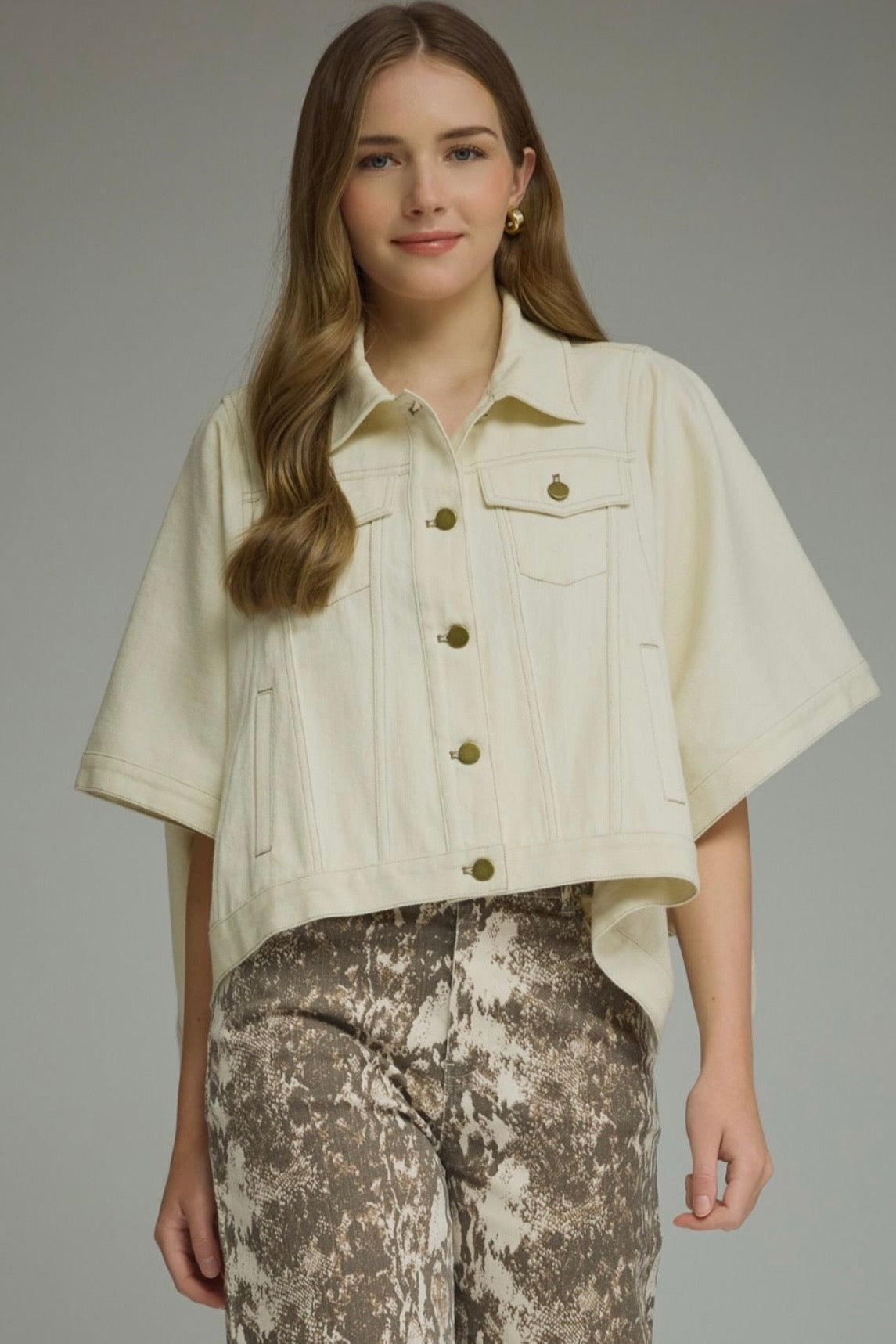 Andi Cape Jacket- Ecru