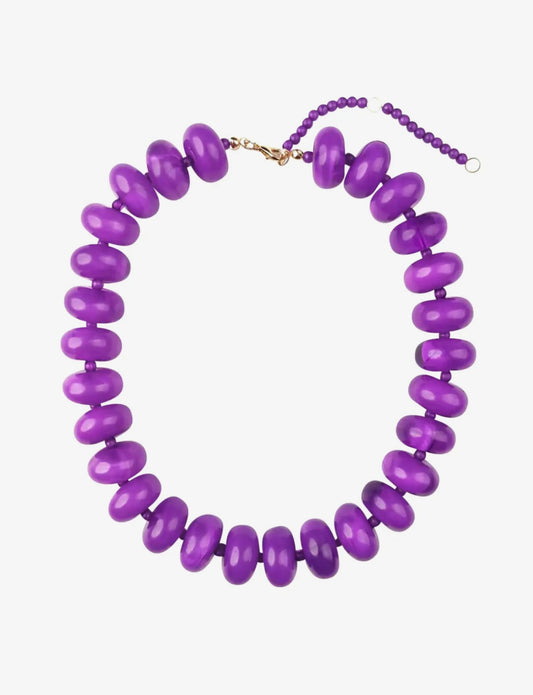 Bailey Chunky Beaded Necklace- Purple