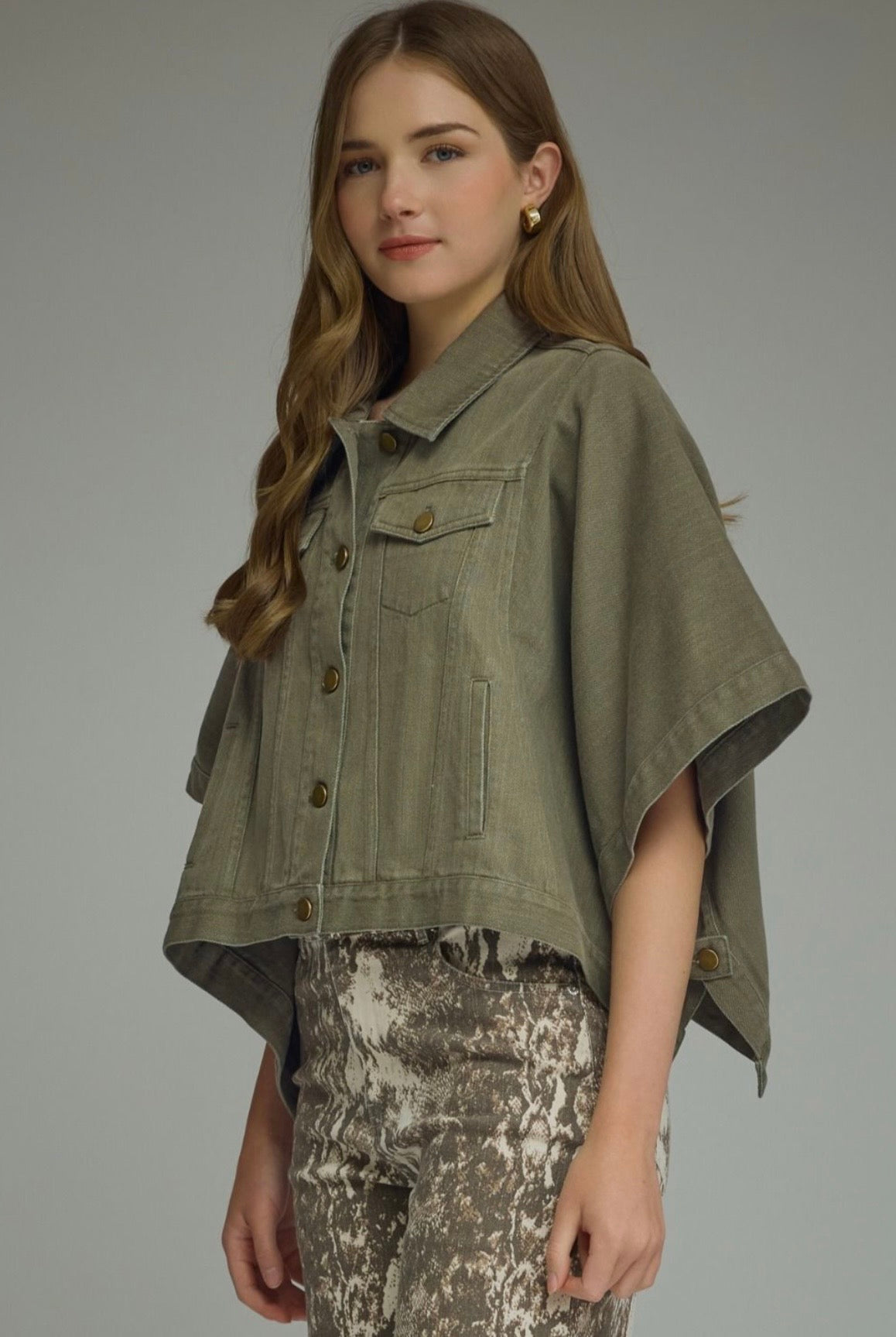 Andi Cape Jacket- Olive