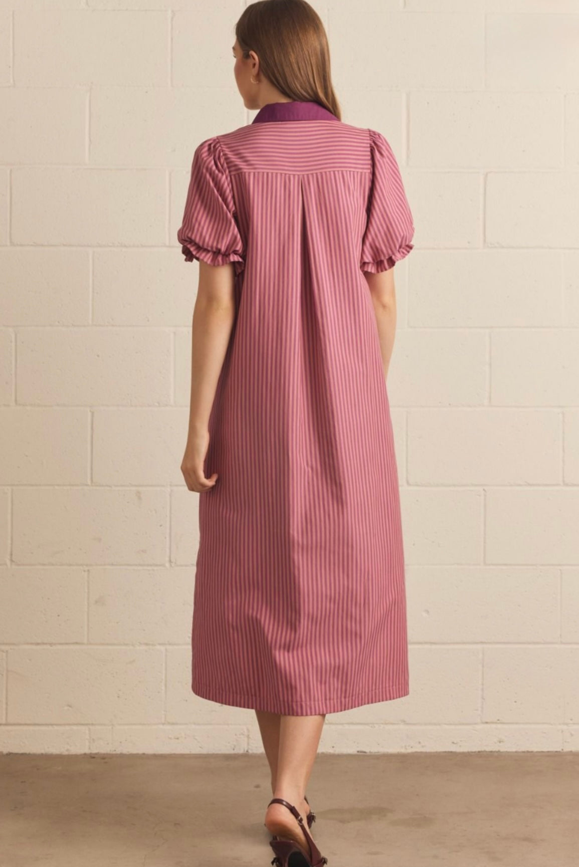 Abbey Striped Dress- Pink