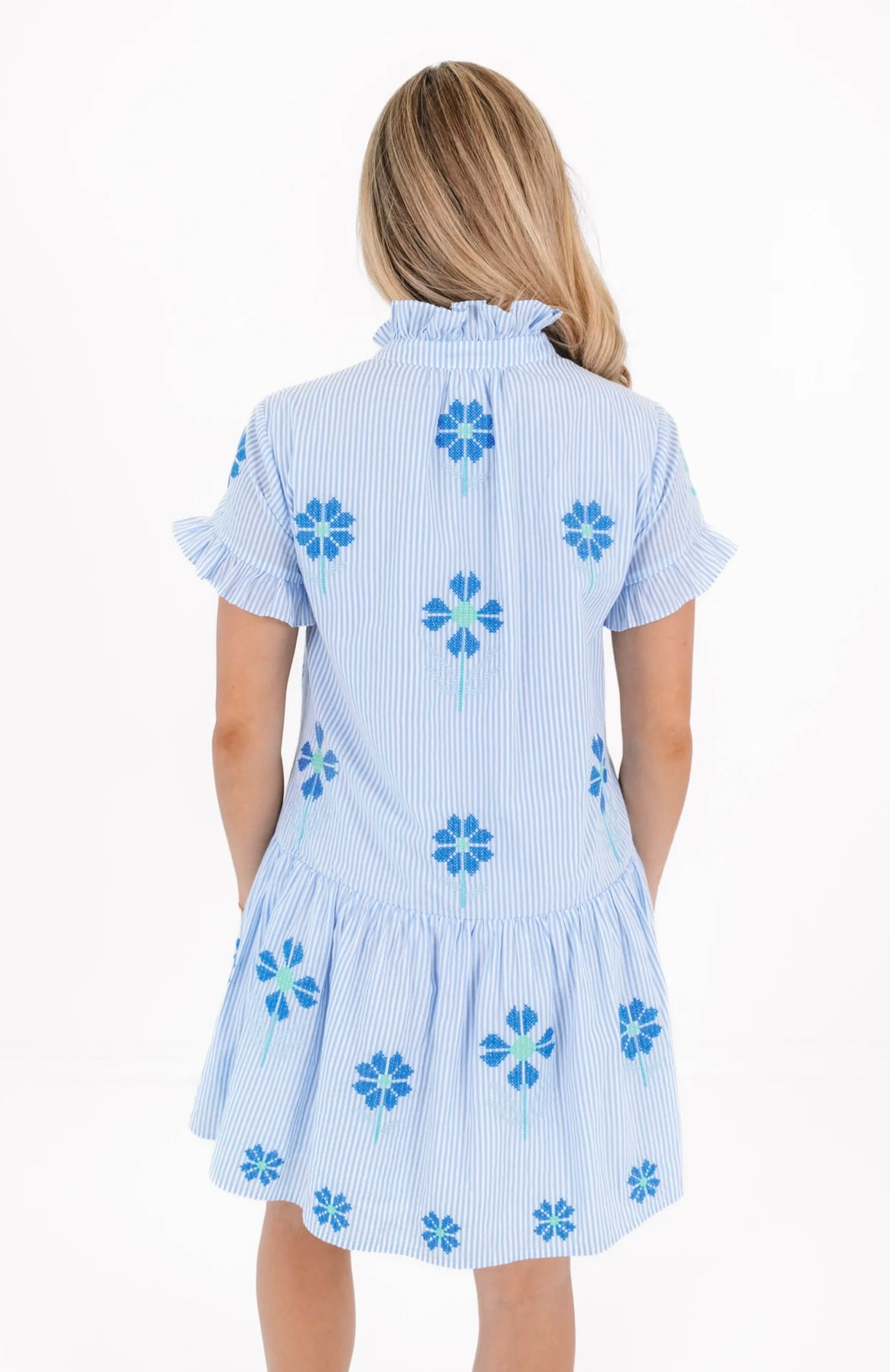 The Tori Ruffle Button Up Dress