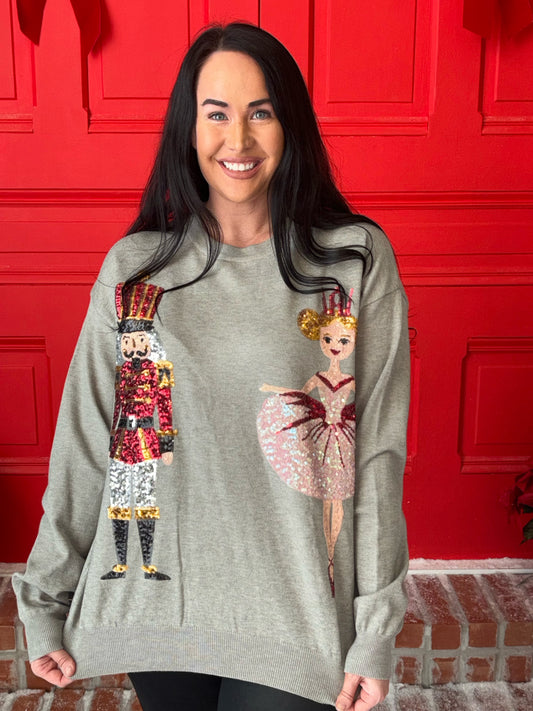 Gray Nutcracker Ballet Sweater