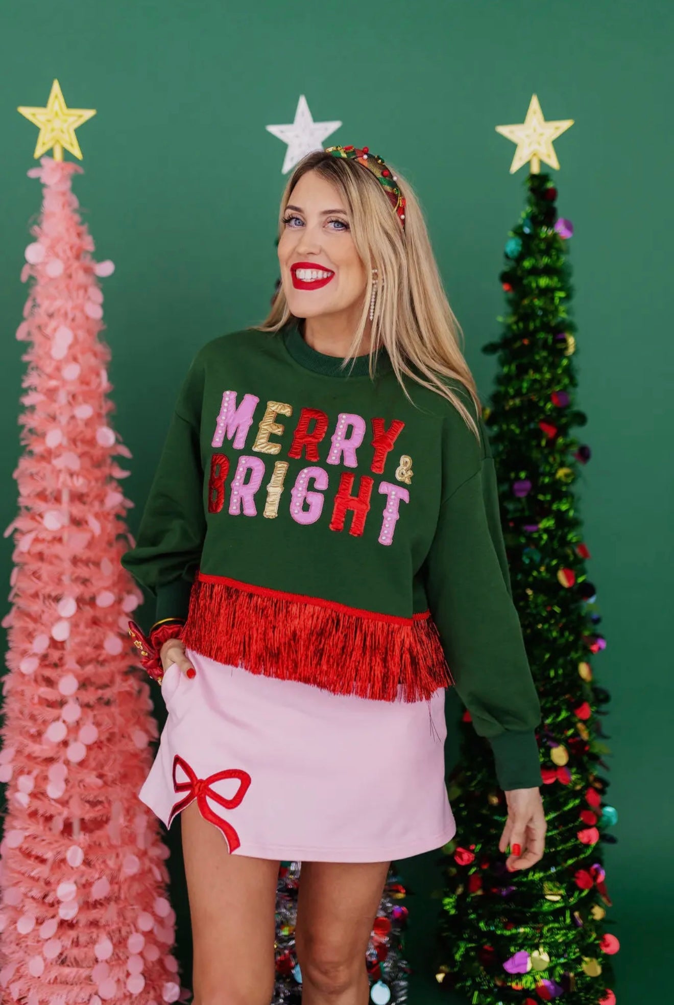 Merry & Bright Tinsel Fringe Sweatshirt