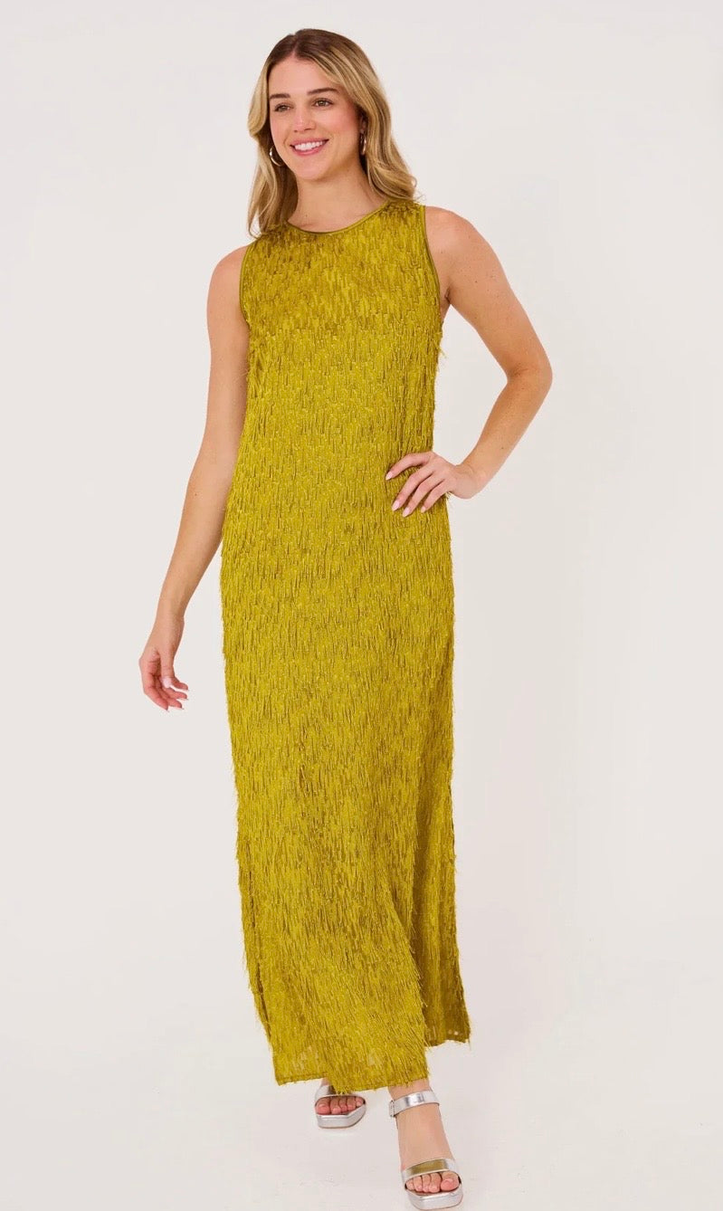 Hannah Dress Golden Olive
Fringe Chiffon