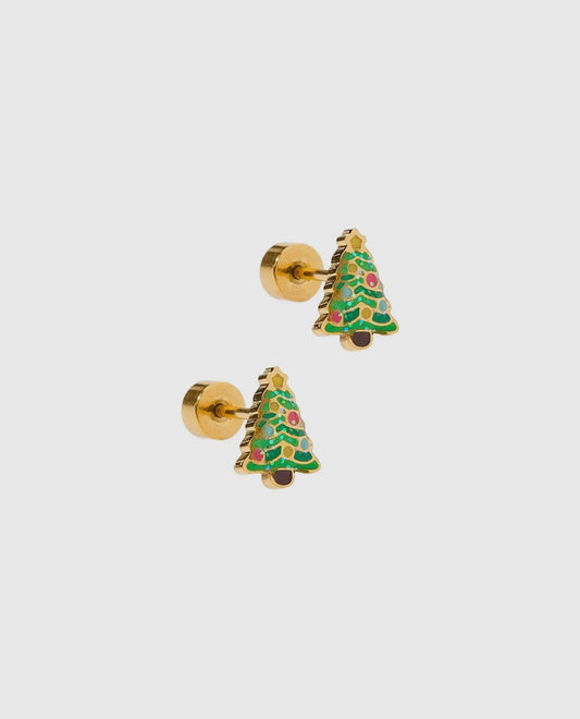 Christmas Tree Screwback Stud Earrings