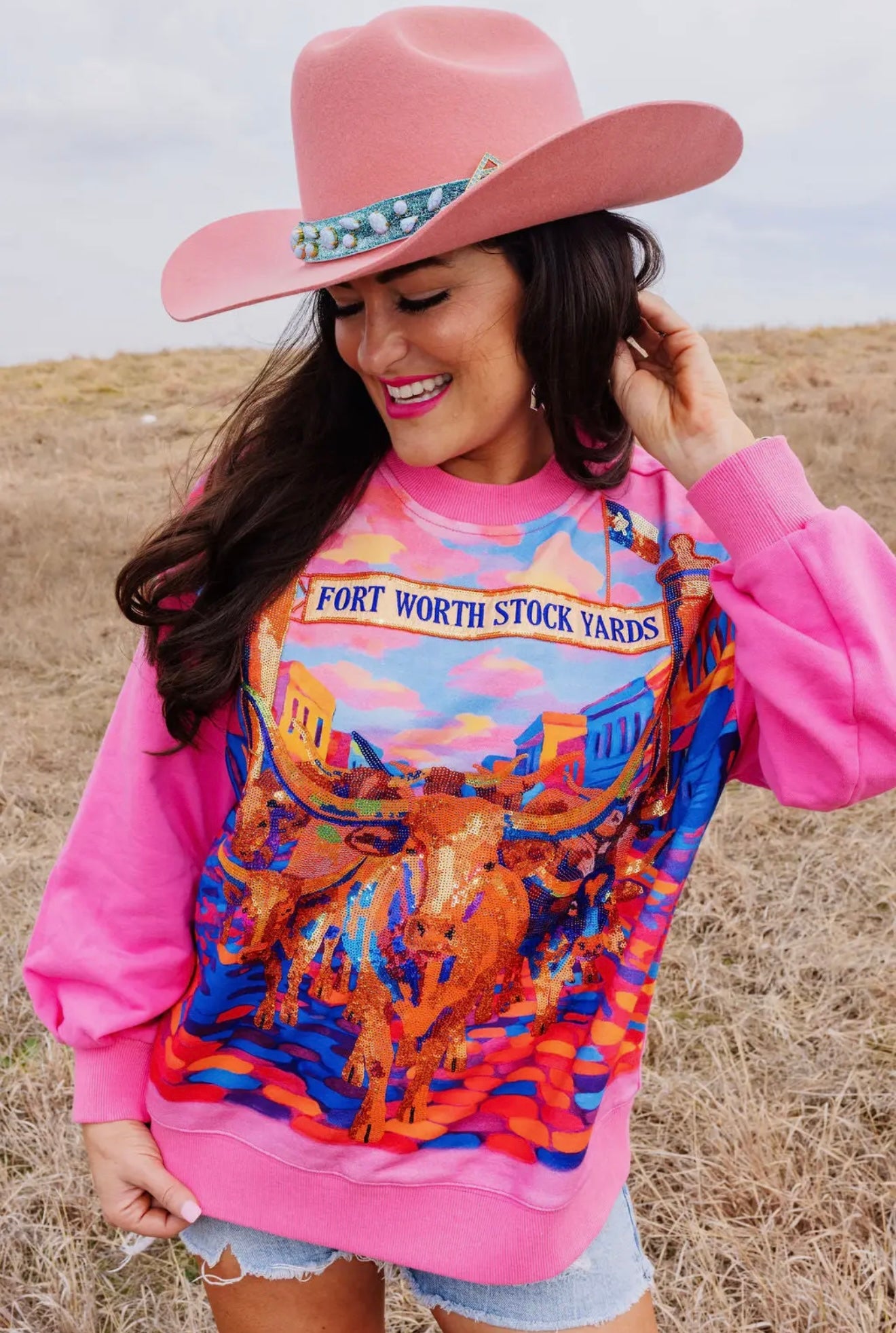 Fort Worth Stockyard Sparkle Sweatshirt