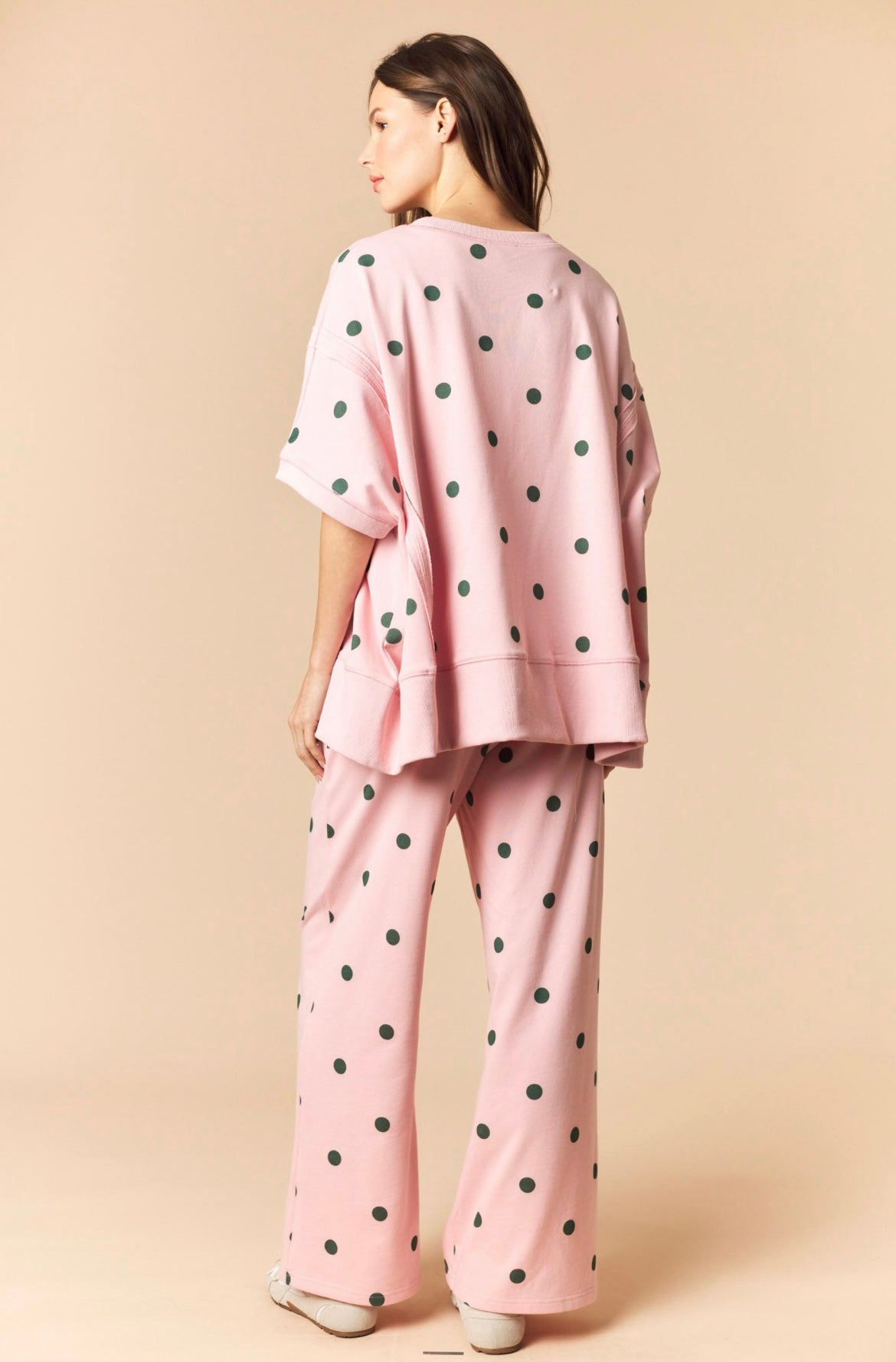 Pink and Green Polka Dot Pants Set