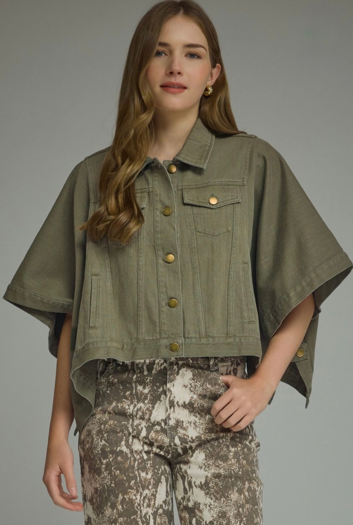 Andi Cape Jacket- Olive