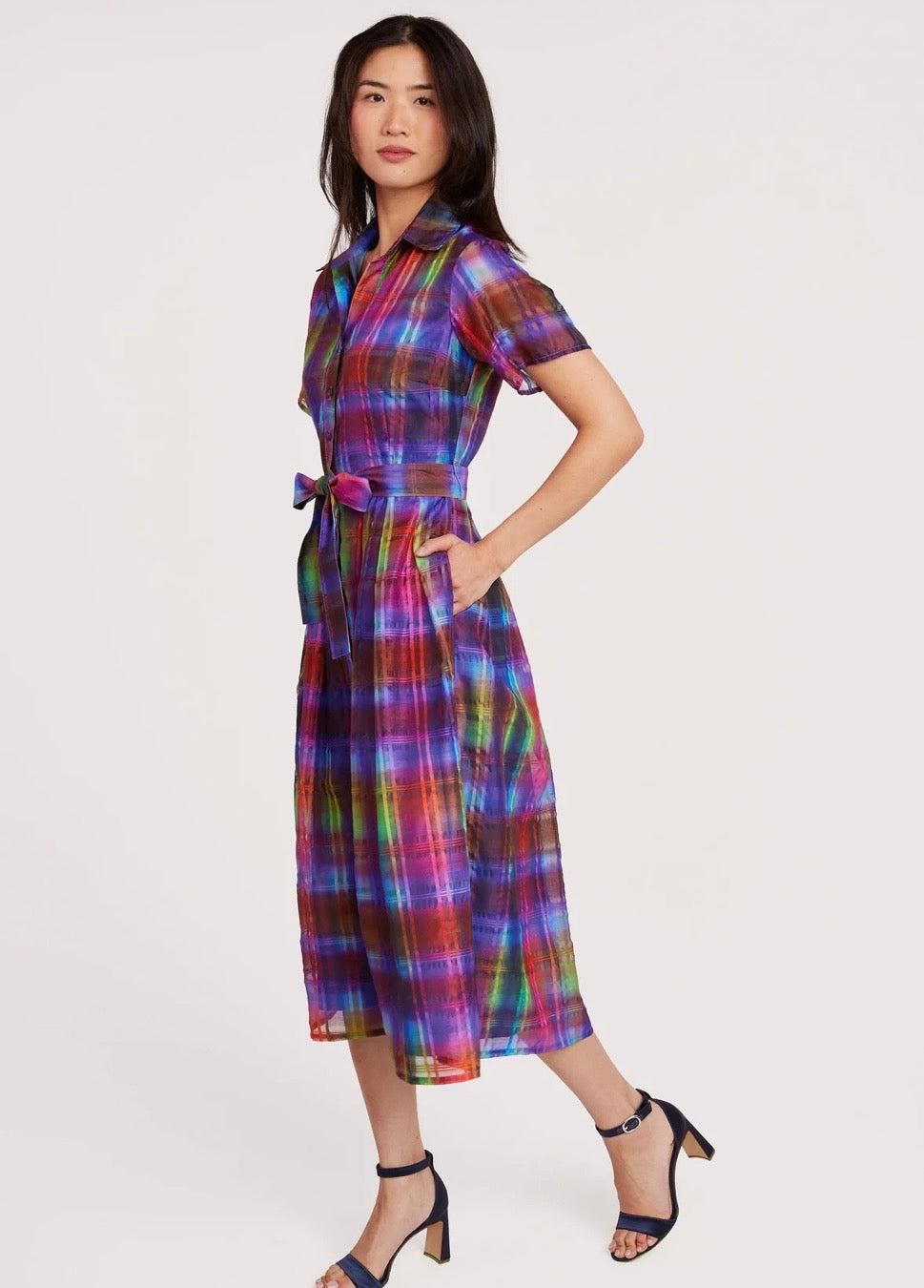 Cecilia Midi Dress Short Sleeve
Prism Plaid Organza