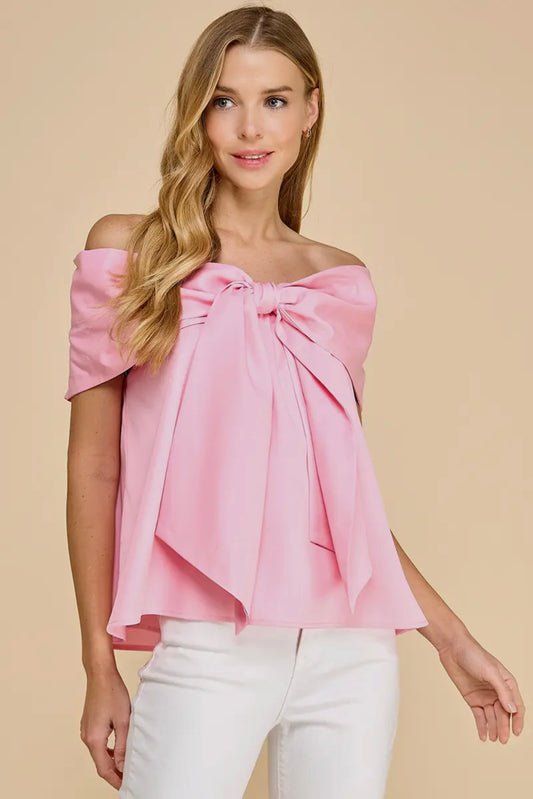 Audrey Bow Top- Pink