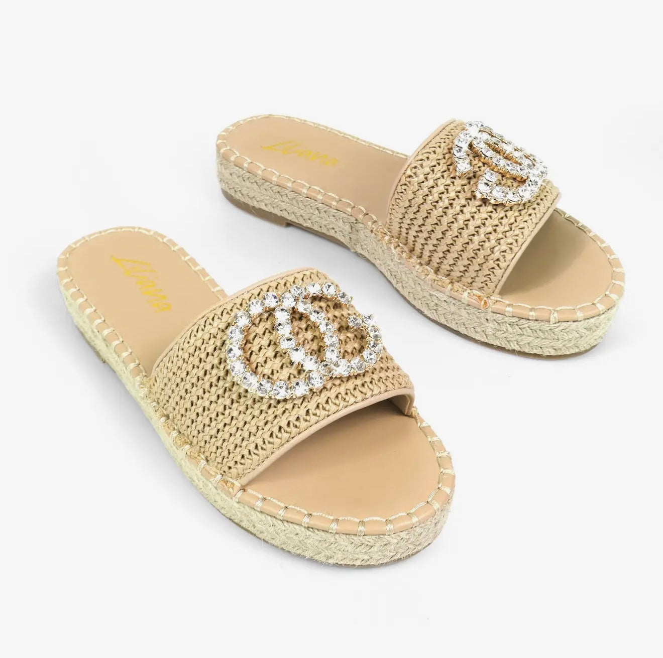 CHANELLE Rhinestone Espadrille Low
Platform