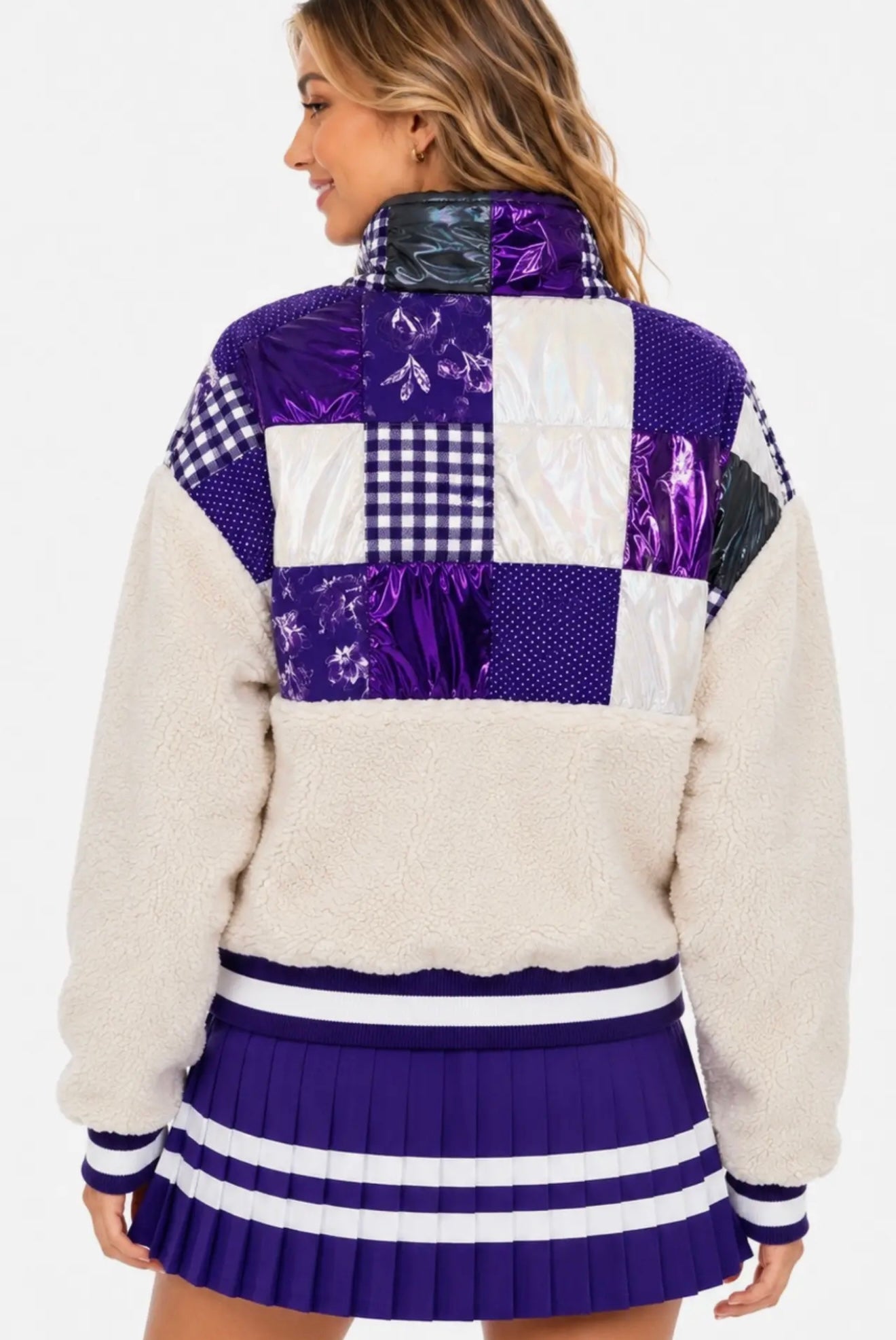 Tcu Patchwork Sherpa Jacket
