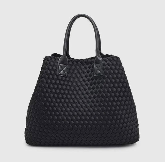 Ithaca Woven Neoprene Tote- Black