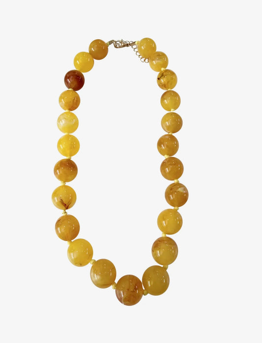 Mabry Chunky Beaded Necklace- Yellow