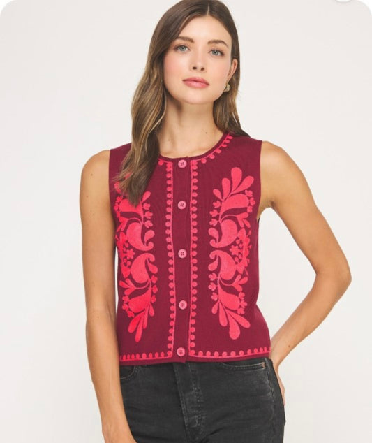 Cherrie Sweater Vest Top