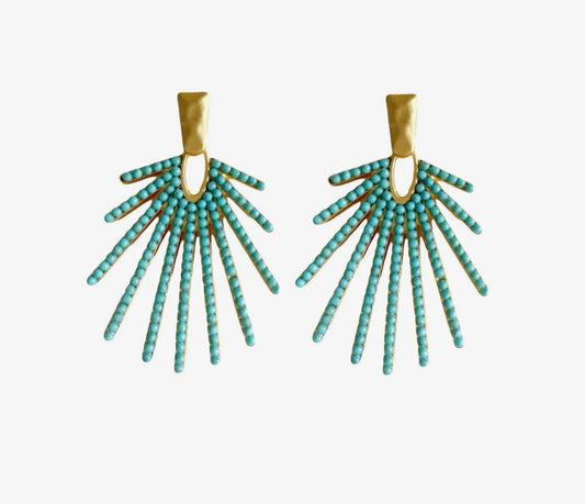Turquoise Sunburst Statement
Drop Earrings