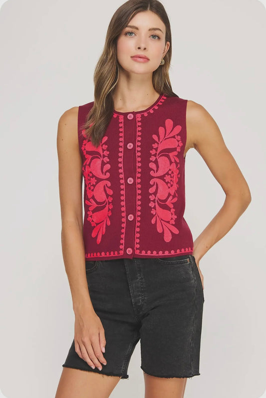 Ashlynn Sleeveless Top- Hot Pink