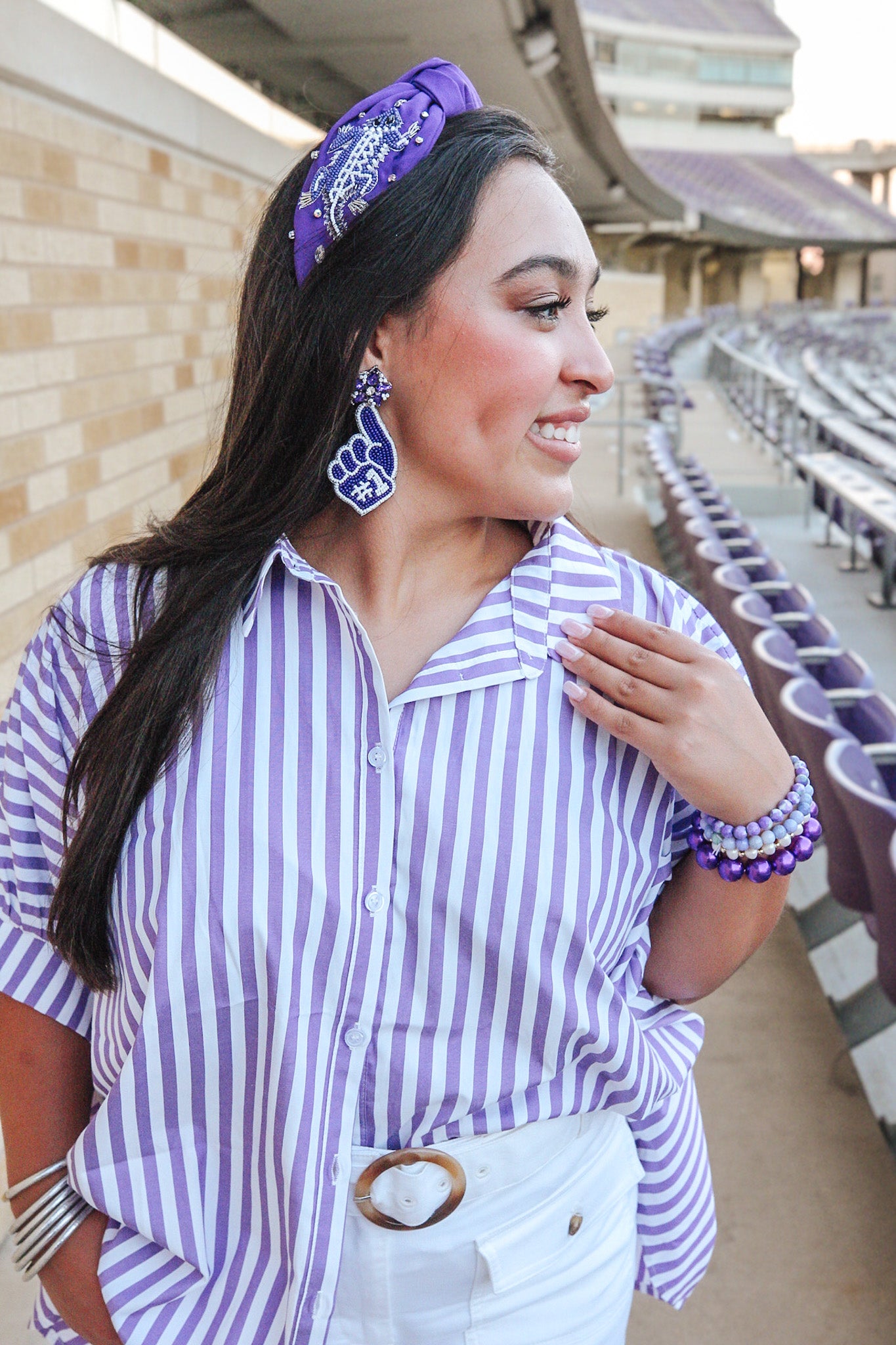 Purple Finger Foam Earrings