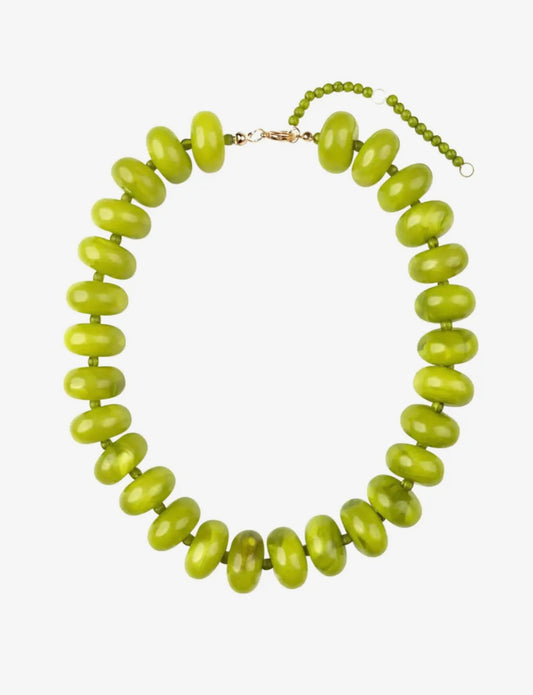 Bailey Chunky Beaded Necklace- Chartreuse