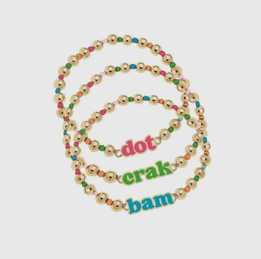 Dot Crack Bam Rainbow Ball Bead Stretch
Bracelet Set of 3