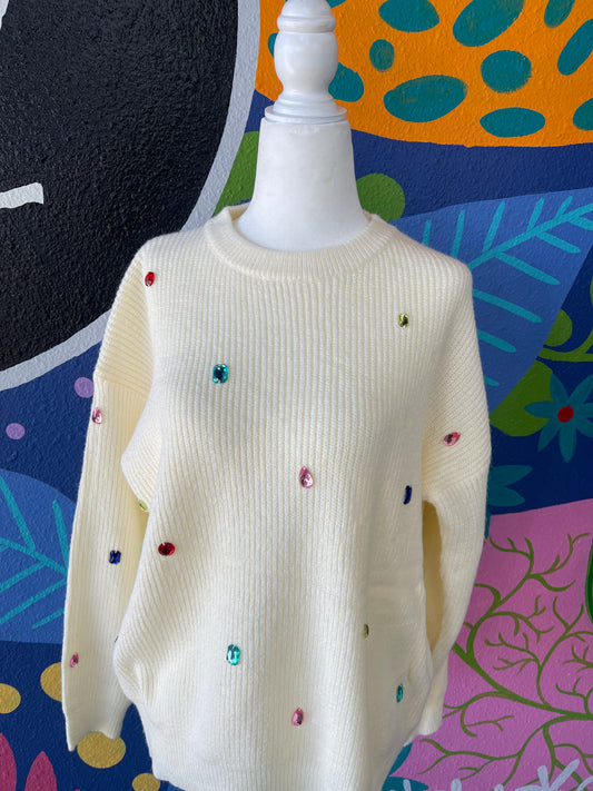 Cream Jewel Sweater
