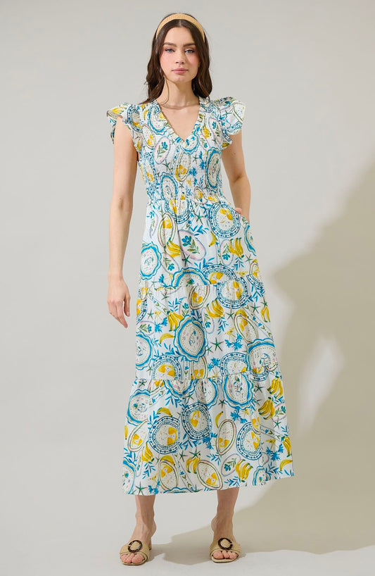 Harvest Island Sunfire
Tiered Midi Dress