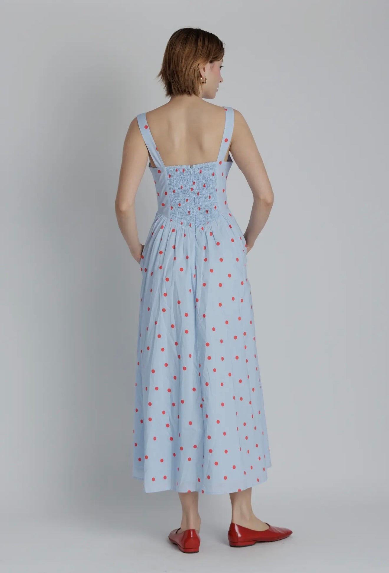 Polka Dot Corset Midi Dress