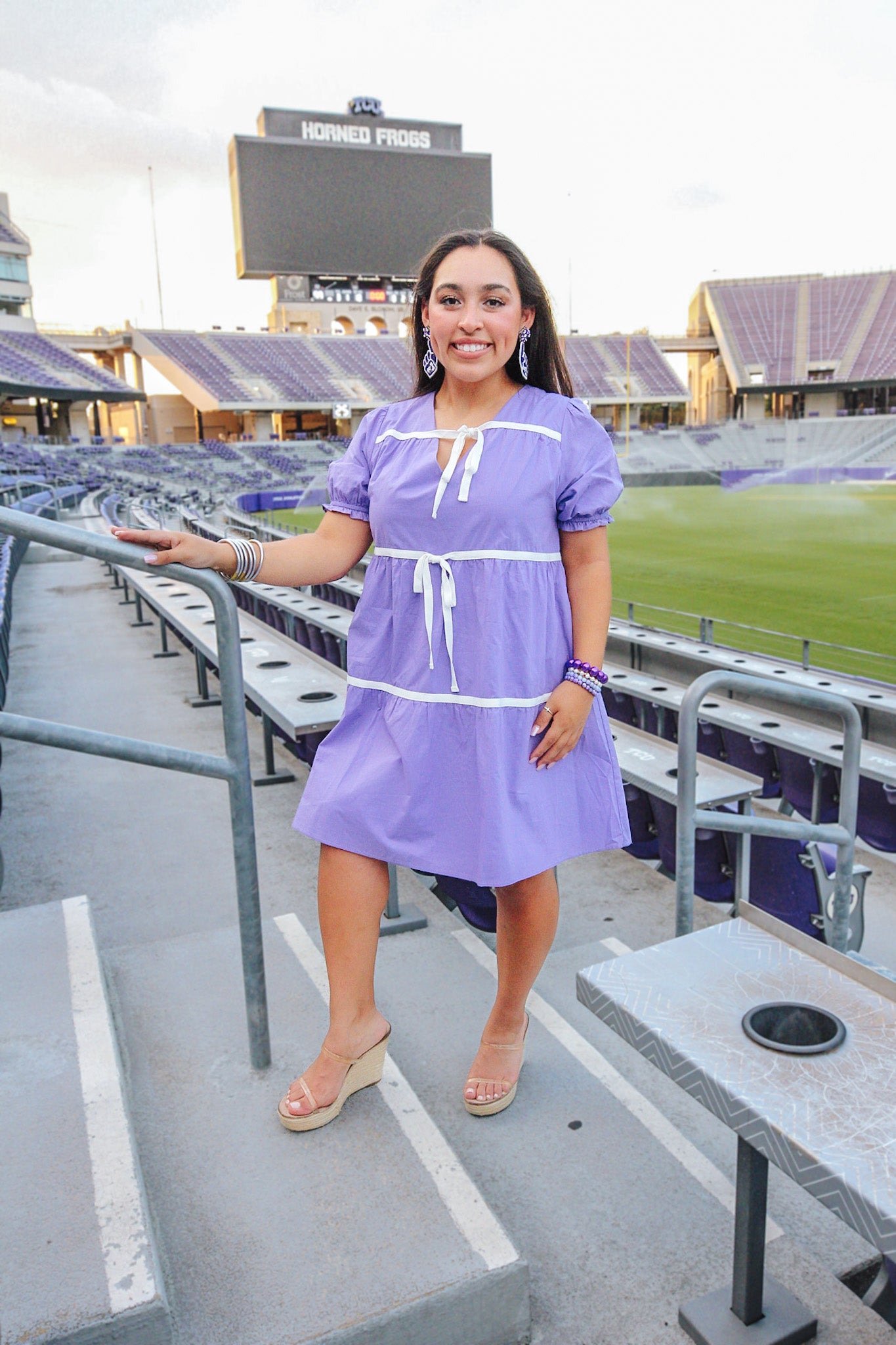 Purple and White Bow Dress