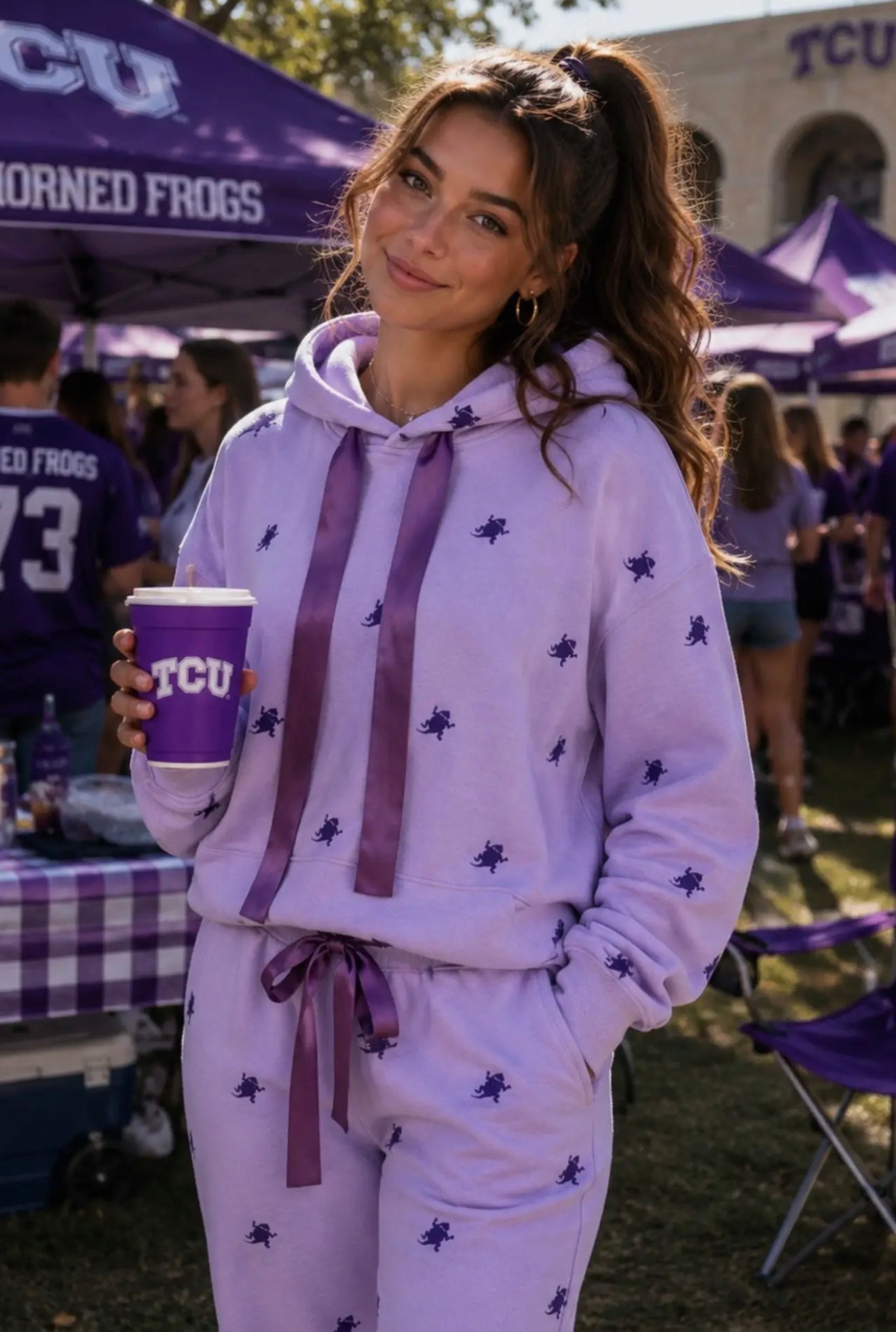 Tcu Embroidered Fleece Hoodie
