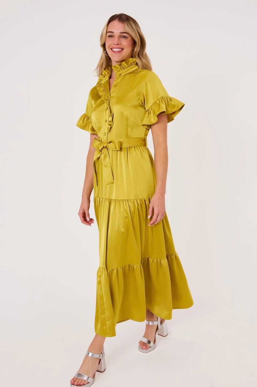 Sadie Maxi Dress Golden Olive
Satin