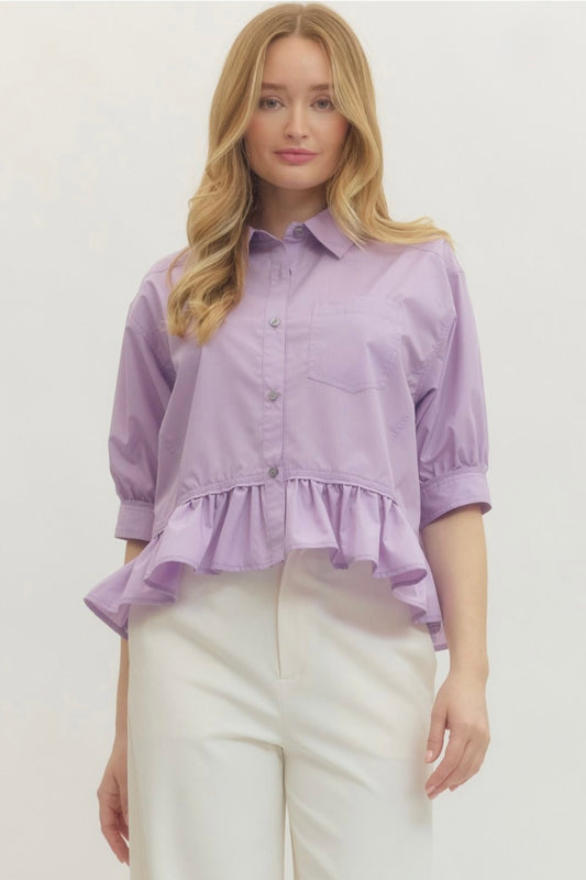 Lavender Ruffle Top