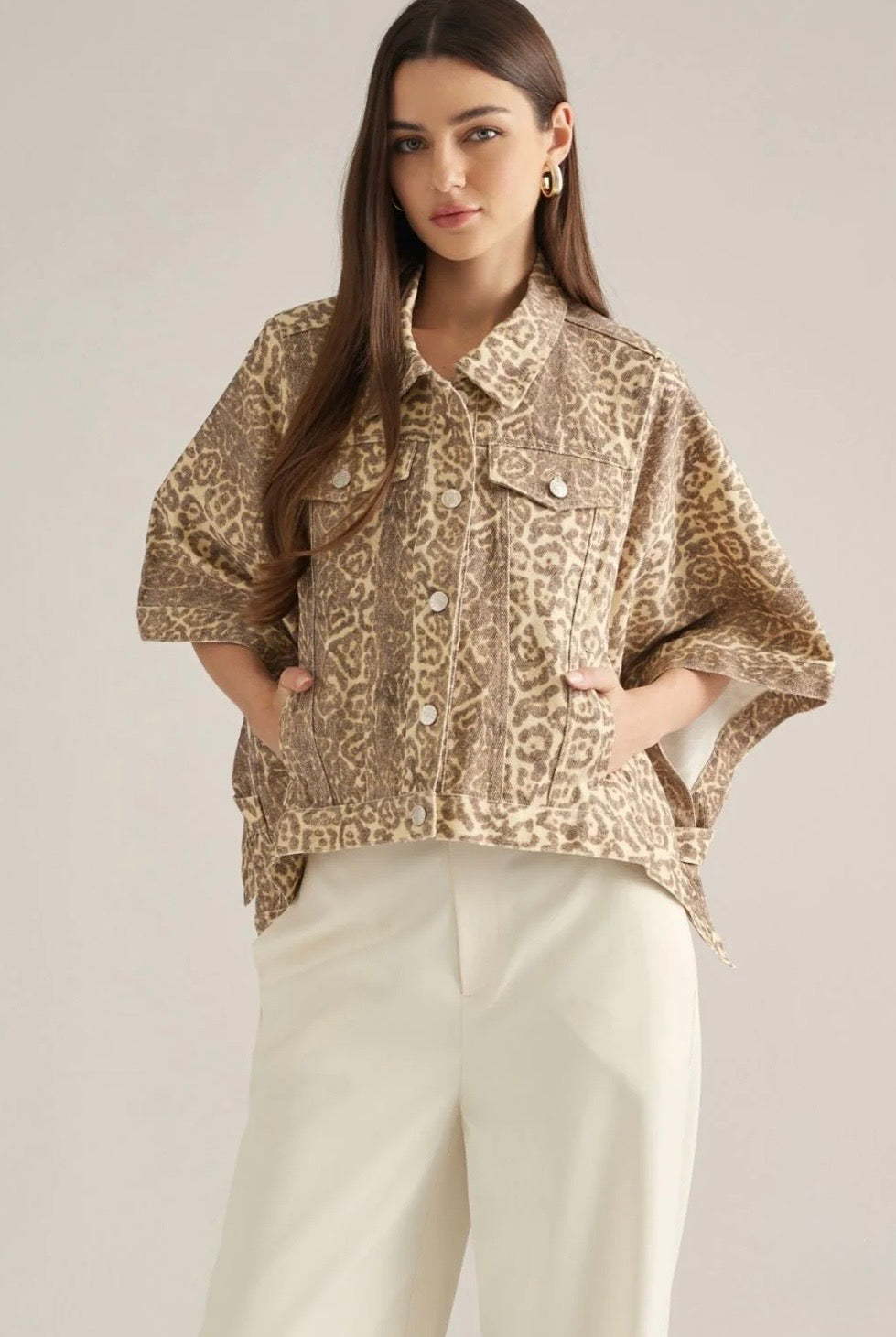 Andi Cape Jacket- Desert Leopard