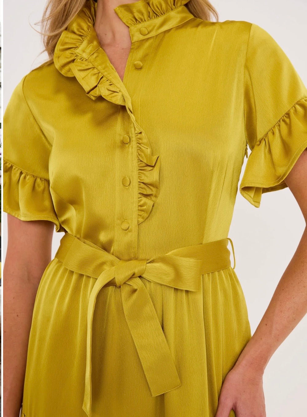 Sadie Maxi Dress Golden Olive
Satin