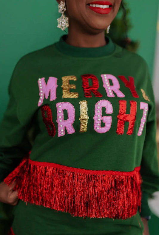 Merry & Bright Tinsel Fringe Sweatshirt