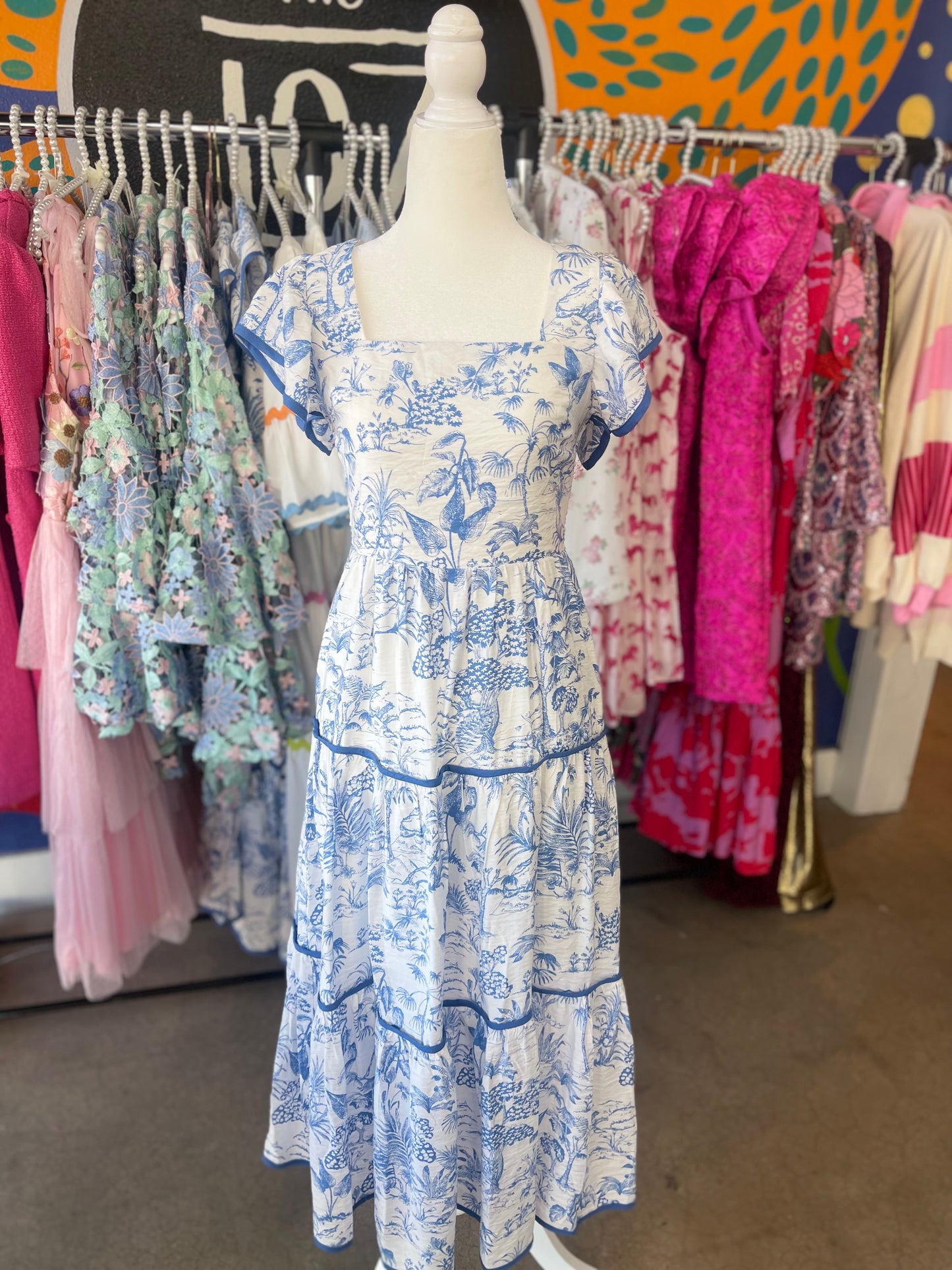 Blue Toile Dress