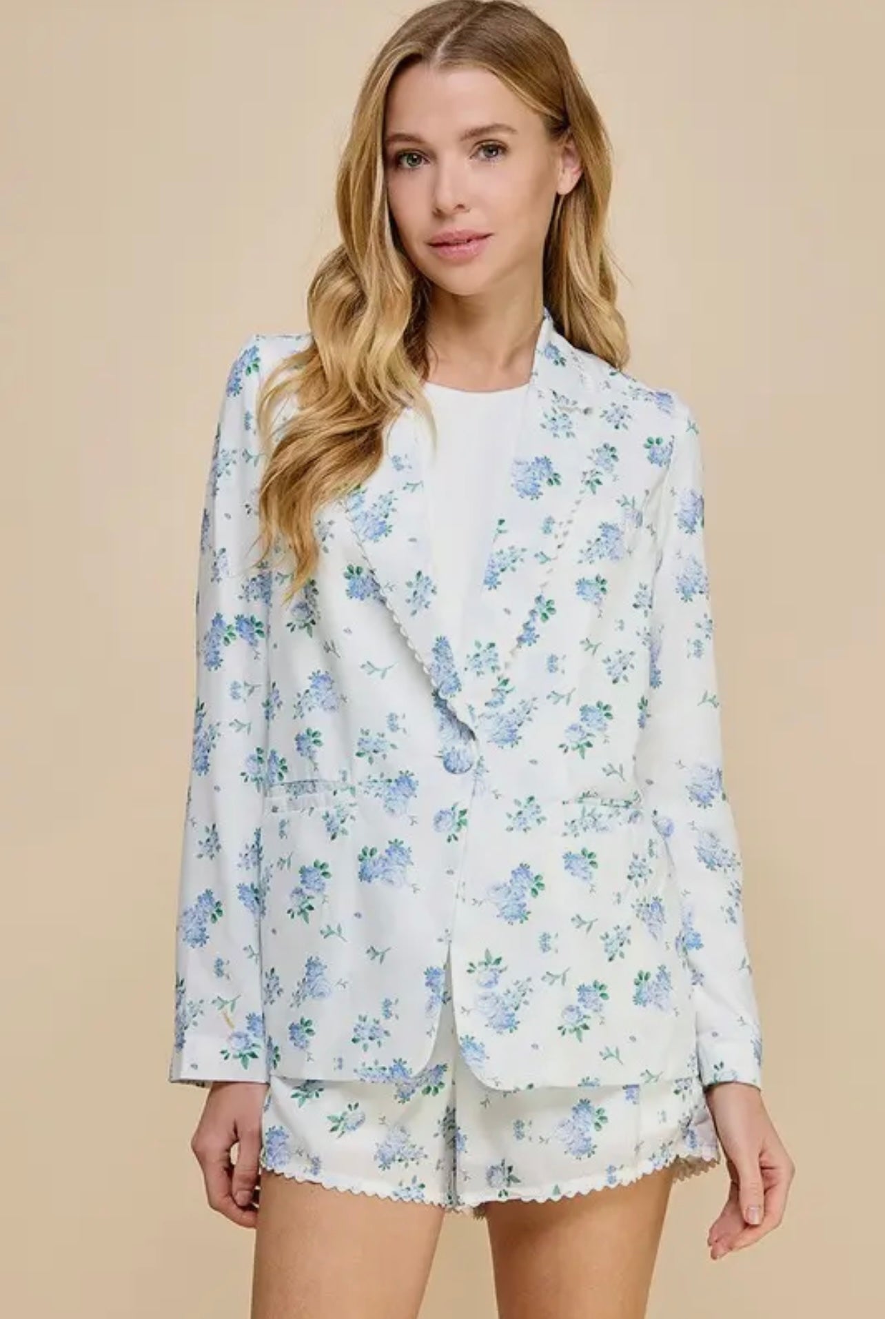 Blue Floral Blazer