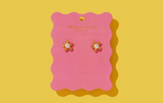 Kali Gold-Plated + Pearl Earrings