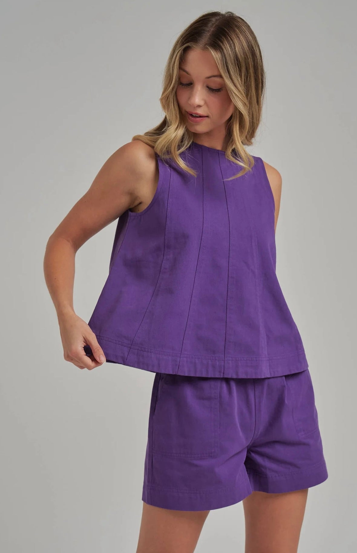 Purple Gameday Sleeveless Set