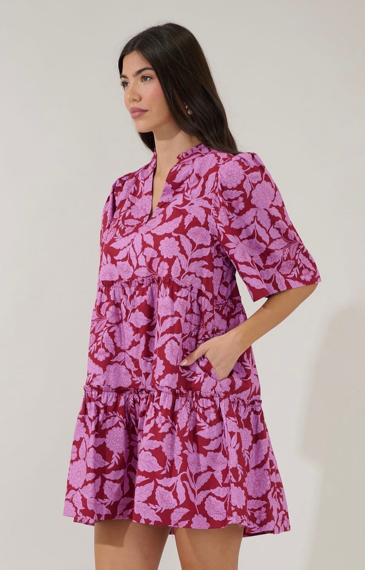 Dixie Split Neck Shift Dress Yunice
Floral