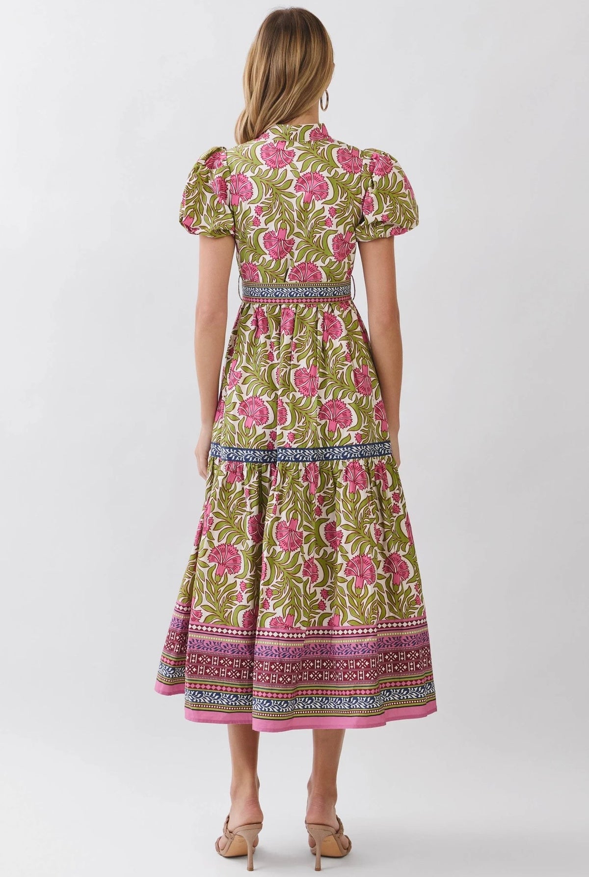 Destiny Block Print Midi Dress