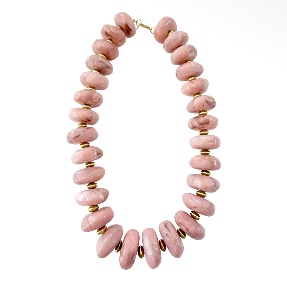 Randi Chunky Beaded Necklace- Light Pink