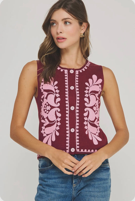 Ashlynn Sleeveless Top- Light Pink